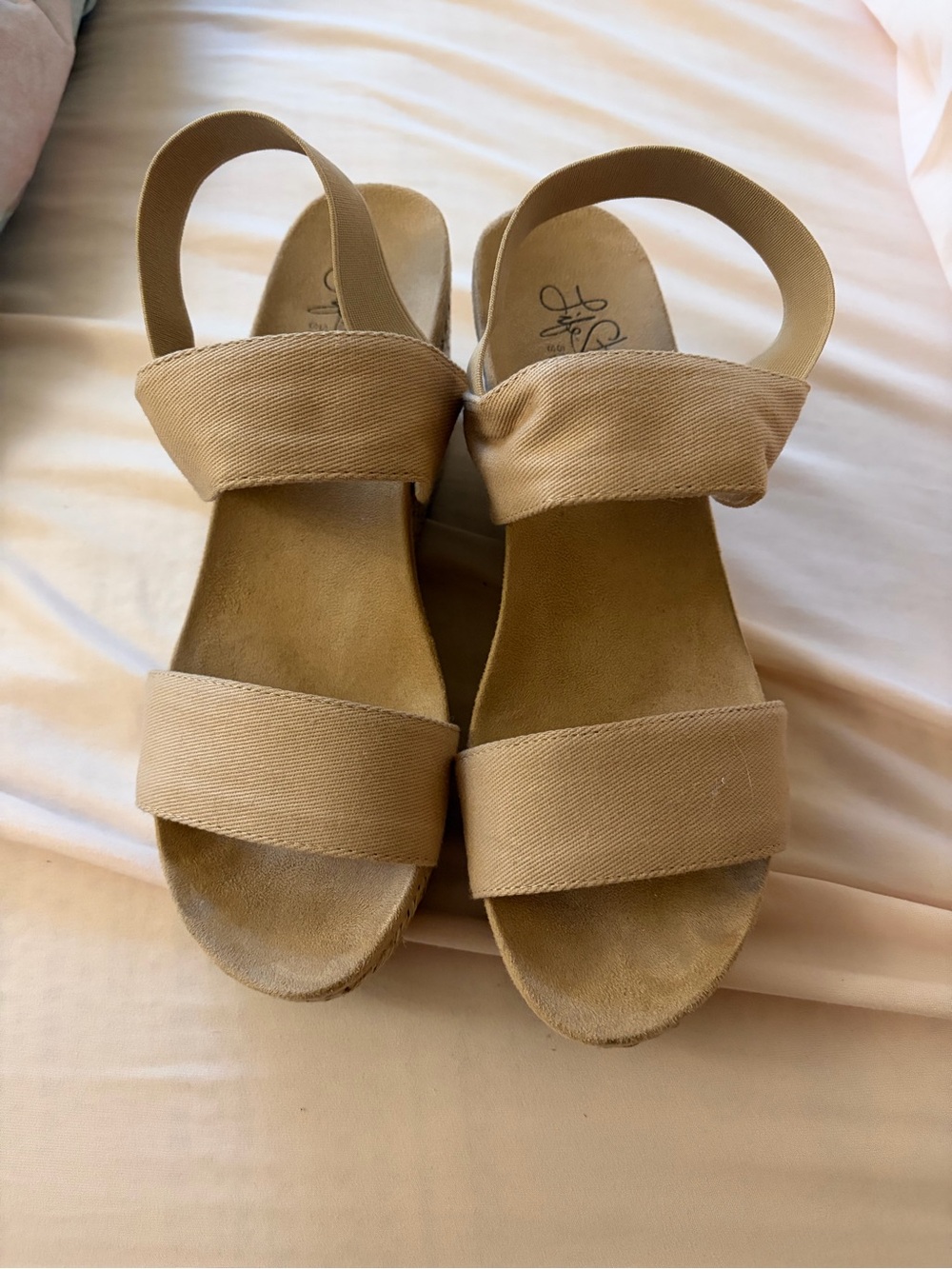 Life Stride Soft System Tan Two-strap Slingback Sandals